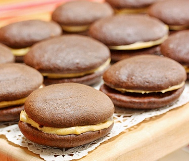 Chocolate Pumpkin Whoopie Pies via lizshealthytable.com