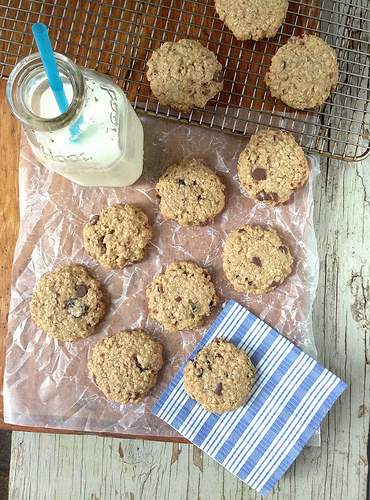 Cherry Chocolate Oatmeal Cookies via LizsHealthyTable.com
