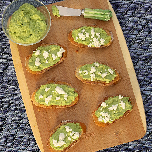 Sweet Pea Crostini via LizsHealthyTable.com Sweet Pea Crostini via LizsHealthyTable.com