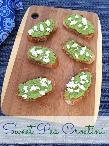 Sweet Pea Crostini via LizsHealthyTable.com Sweet Pea Crostini via LizsHealthyTable.com