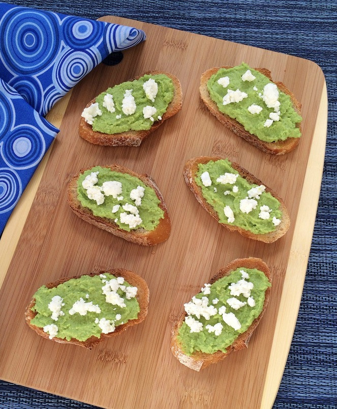 Sweet Pea Crostini via LizsHealthyTable.com Sweet Pea Crostini via LizsHealthyTable.com