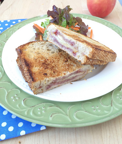 Apple and Brie Grilled Cheese via LizsHealthyTable.com