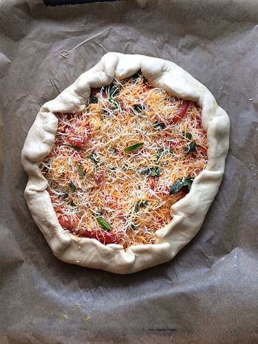 Rustic Tomato and Cheese Pie via LizsHealthyTable.com