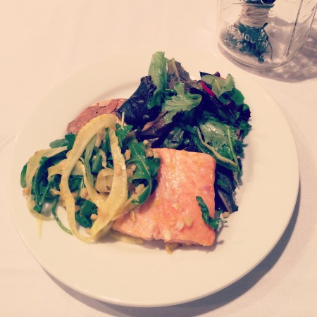 Slow Roasted Salmon with Toasted Barley and Fennel via LizsHealthyTable.com