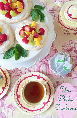 Tea Party Pavlovas via LizsHealthyTable.com Tea Party Pavlovas via LizsHealthyTable.com