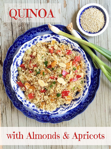 Quinoa with Almonds and Apricots via LizsHealthyTable.com