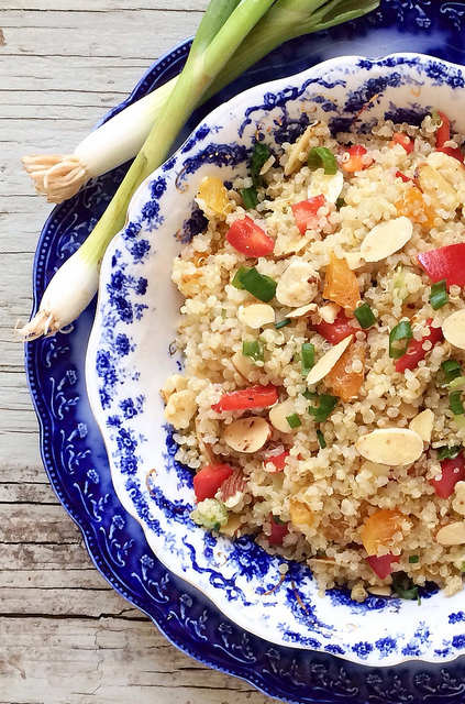 Quinoa with Almonds and Apricots via LizsHealthyTable.com