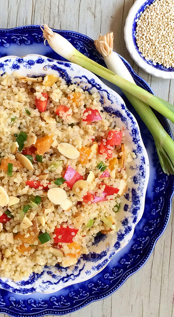 Quinoa with Almonds and Apricots via LizsHealthyTable.com