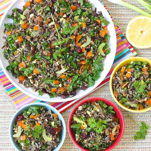 Wild Rice Summer Salad via LizsHealthyTable.com