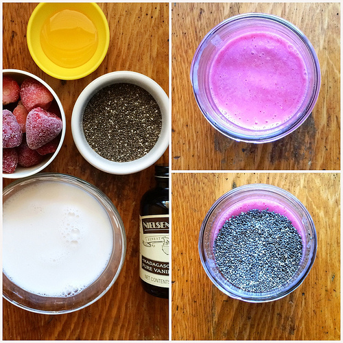 Strawberry Chia Pudding via LizsHealthyTable.com Strawberry Chia Pudding via LizsHealthyTable.com