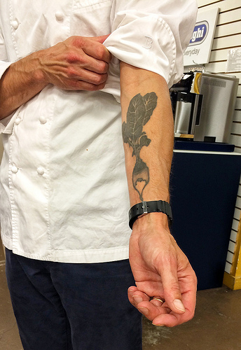 Hugh Acheson culinary tatoo at FNCE via LizsHealthyTable.com Hugh Acheson culinary tatoo at FNCE via LizsHealthyTable.com
