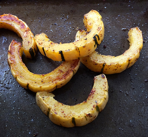 Cinnamon Roasted Delicata Squash Slices via LizsHealthyTable.com