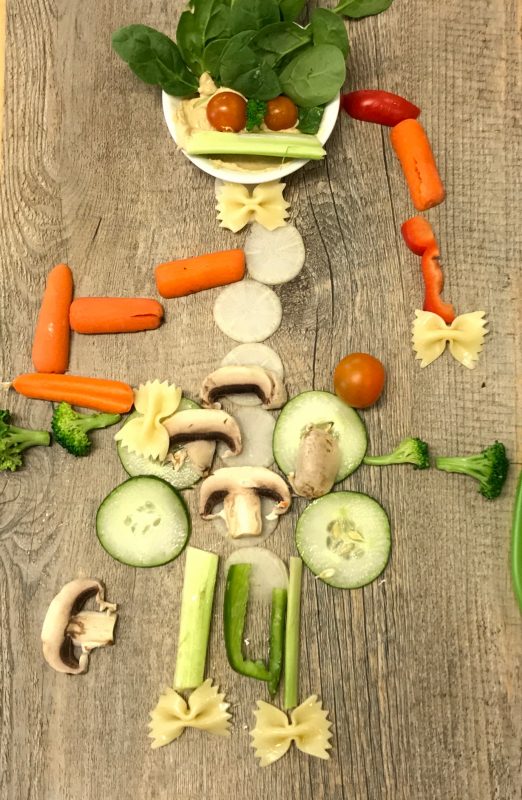 Halloween Vegetable Skeleton via Liz'sHelathyTable.com