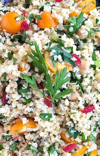Tabbouleh with the Works via LizsHealthyTable.com