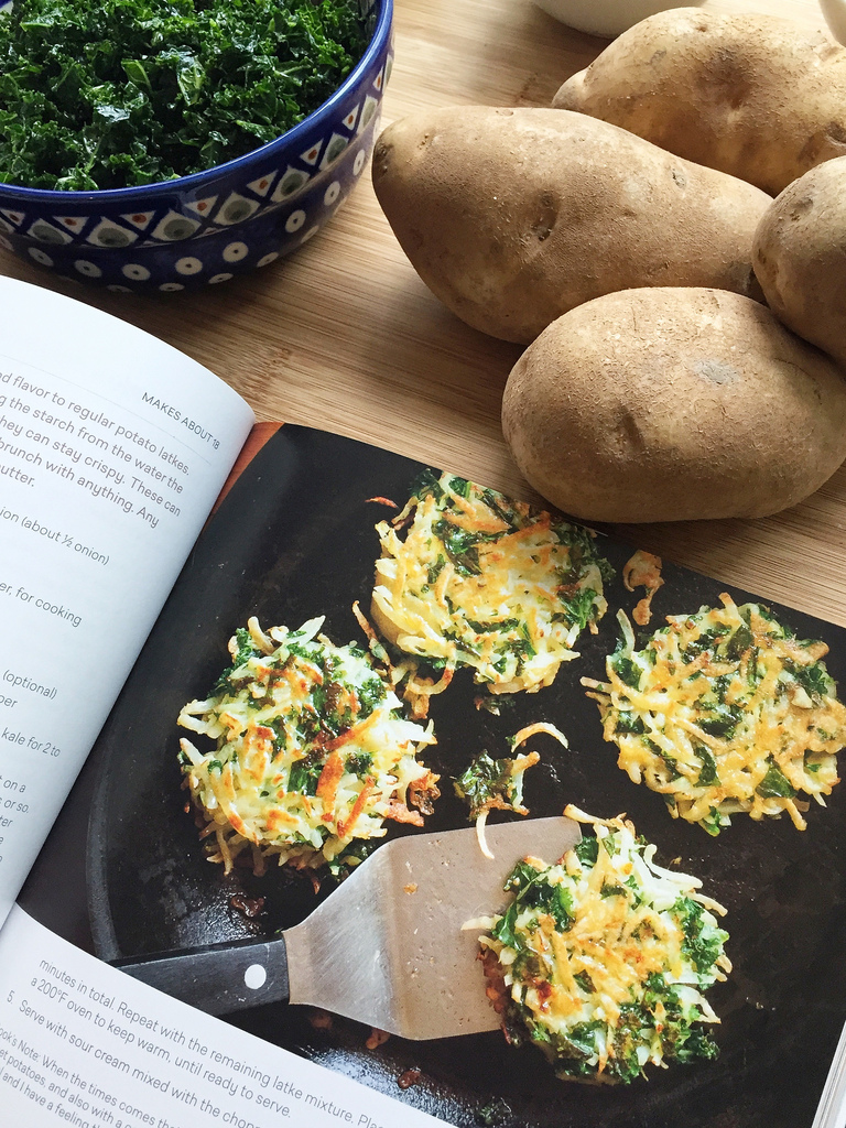 Potato Kale Latkes via LizsHealthyTable.com