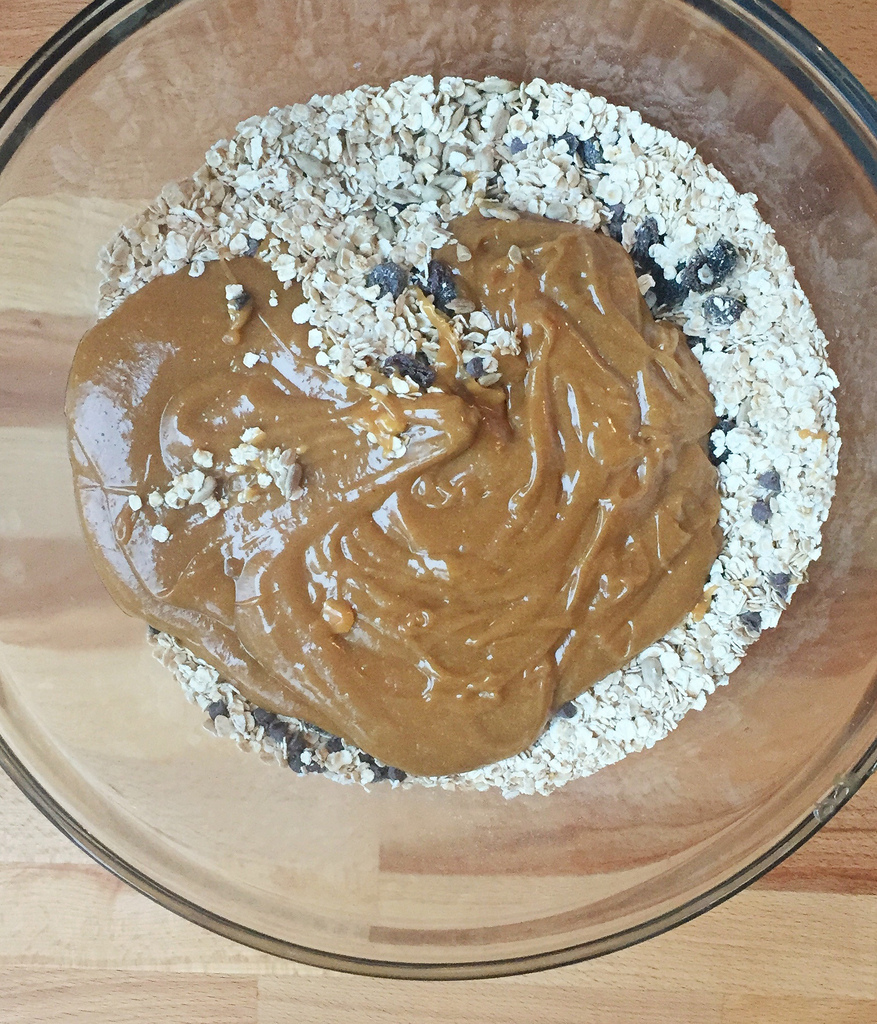 Peanut Butter Raisin Bars via LizsHealthyTable.com