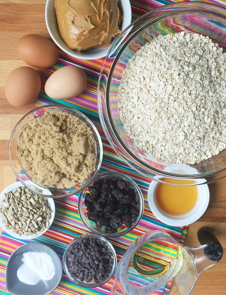 Peanut Butter Raisin Bars - Ingredients via LizsHealthyTable.com Peanut Butter Raisin Bars - Ingredients via LizsHealthyTable.com