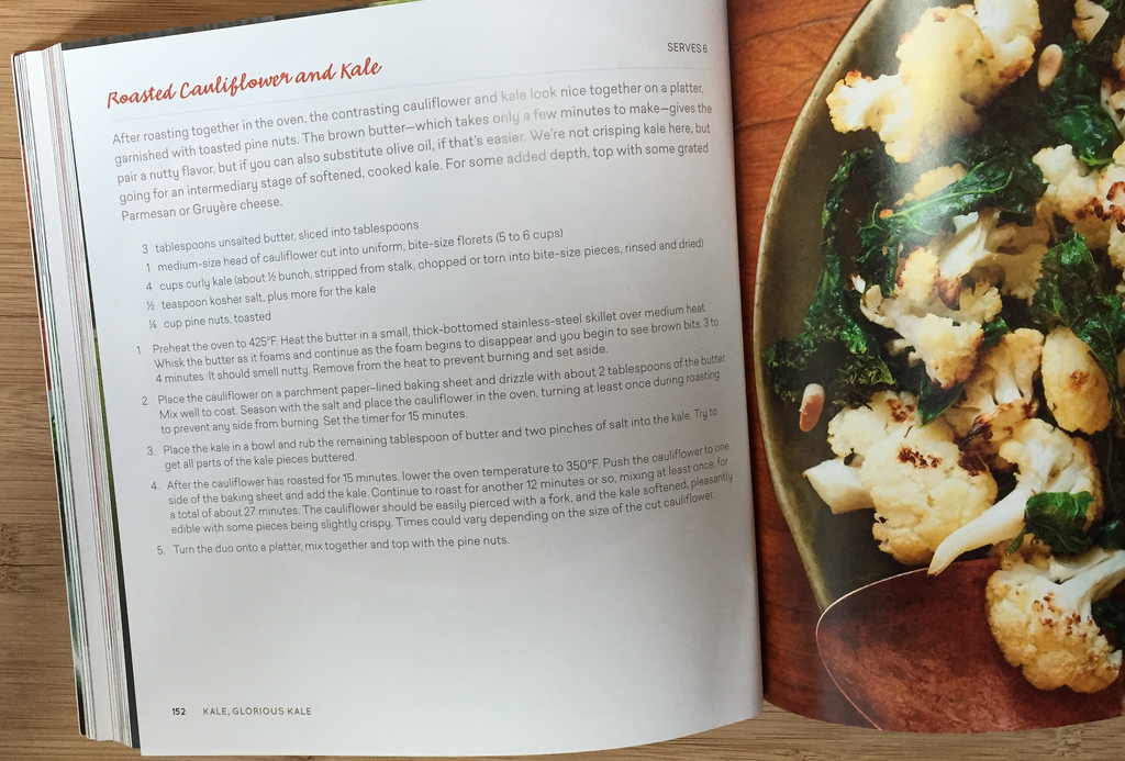 Roasted Cauliflower and Kale recipe via LizsHealthyTable.com