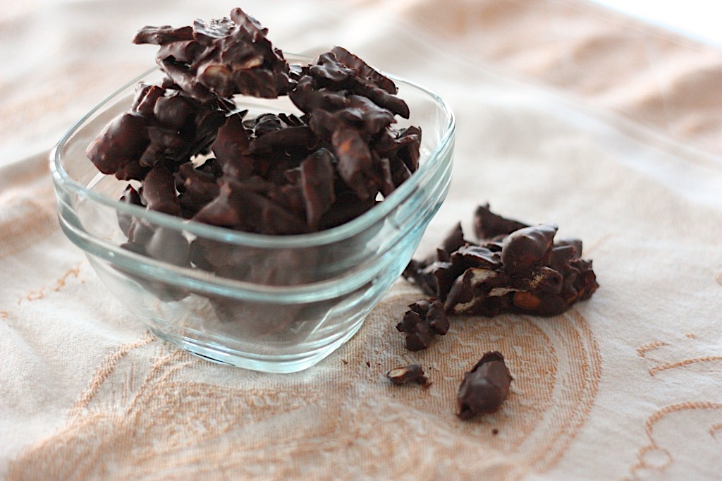 Dark Chocolate Pretzel Cherry Clusters via LizsHealthyTable.com