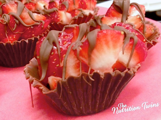 Chocolate Fruit Cups via LizsHealthyTable.com