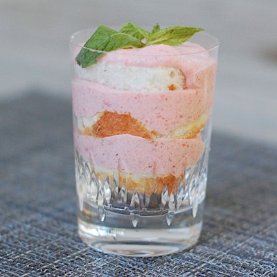 No-bake Strawberry Mousse Parfait via LizsHealthyTable.com