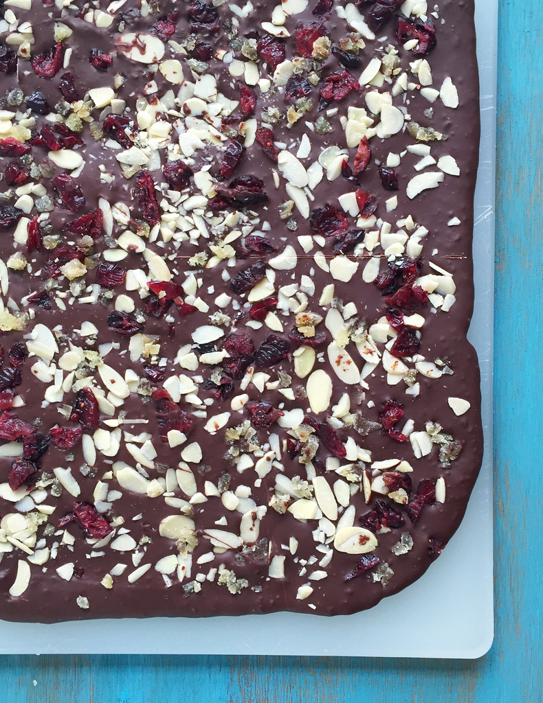 Chocolate Cranberry Bark via LizsHealthyTable.com Chocolate Cranberry Bark via LizsHealthyTable.com