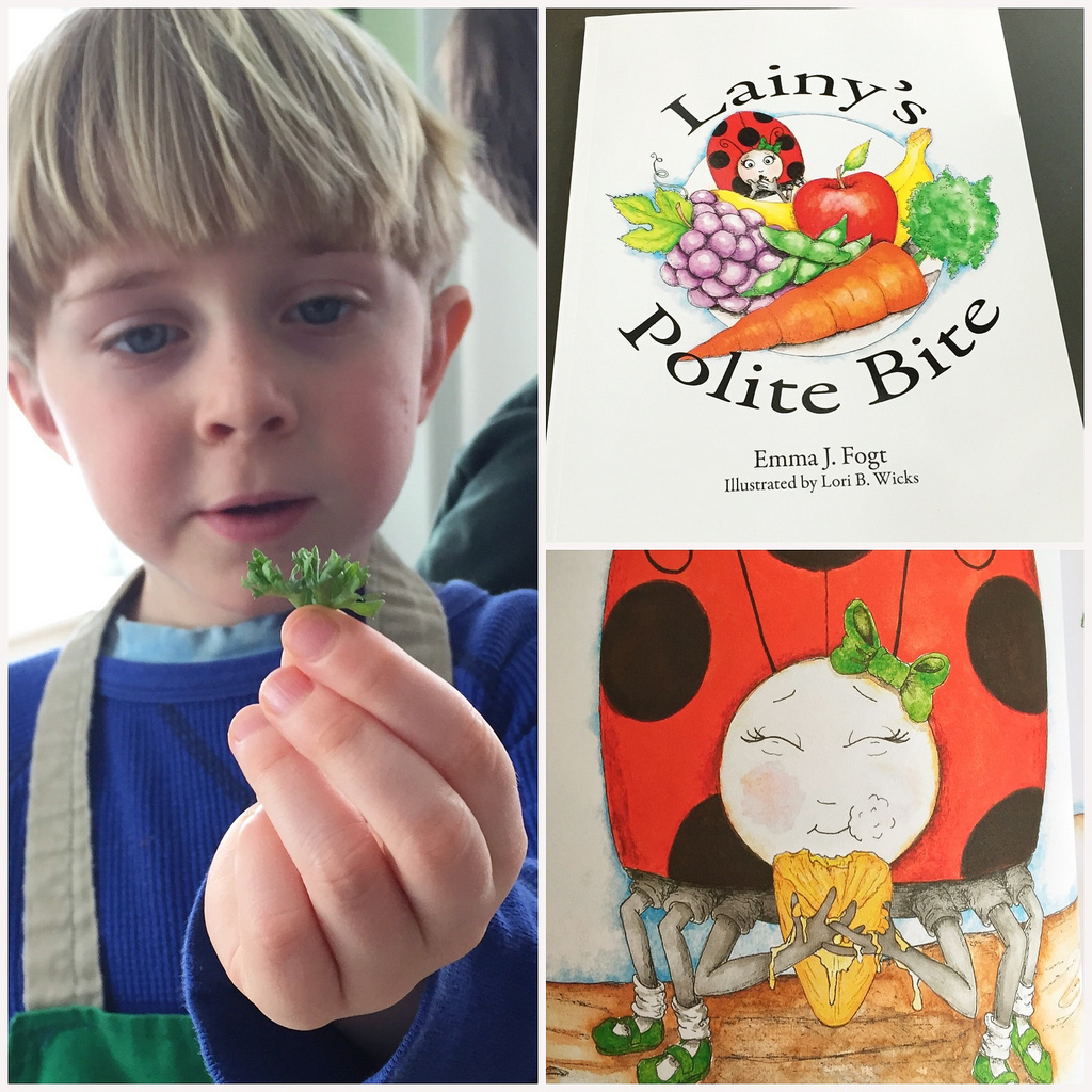Getting Kids to Try New Foods with Lainy's Polite Bite via LizsHealthyTable.com