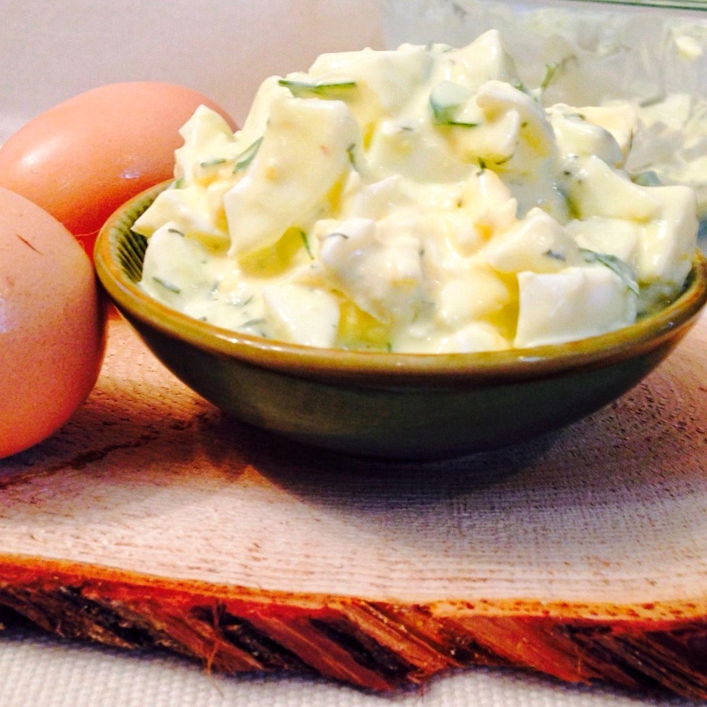 Greek Yogurt Tzatziki Egg Salad via LizsHealthyTable.com