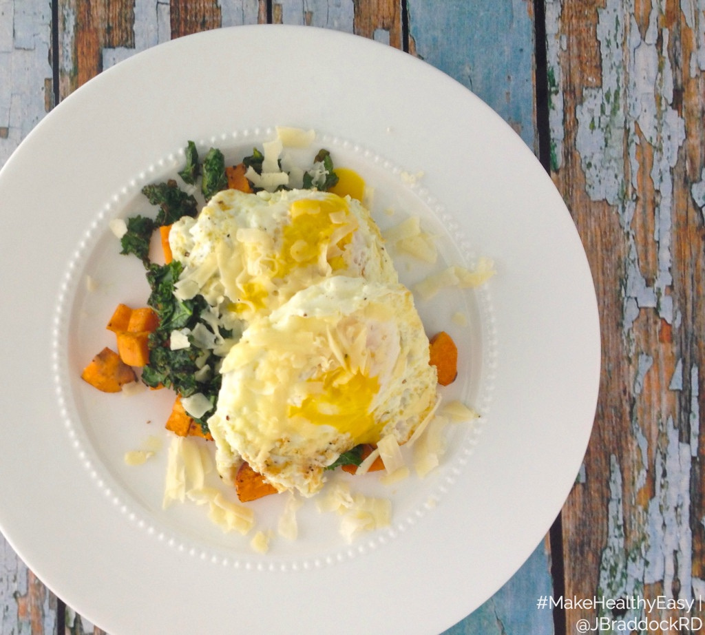 sweet potato egg & kale stacks via LizsHealthyTable.com