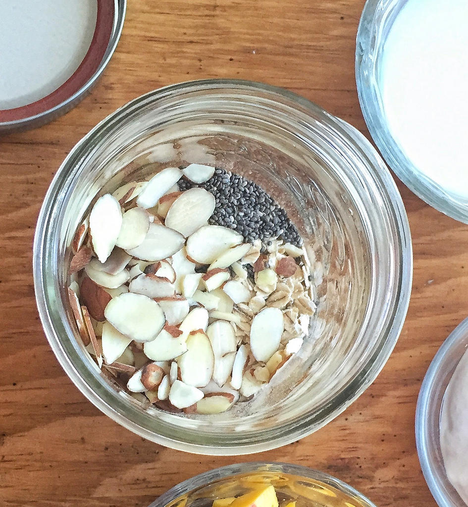 Banana Mango Overnight Oats via LizsHealthyTable.com