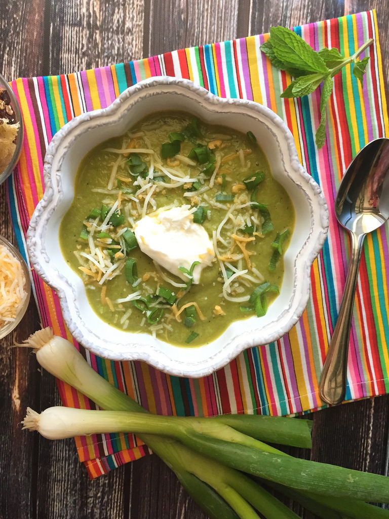 Creamy Broccoli Soup Makeover via LizsHealthyTable.com