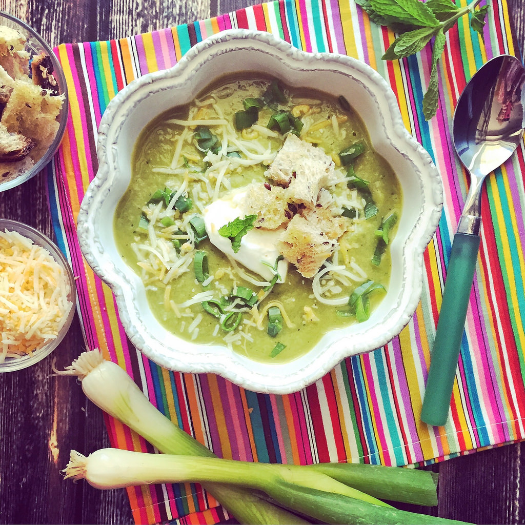 Creamy Broccoli Soup Makeover via LizsHealthyTable.com