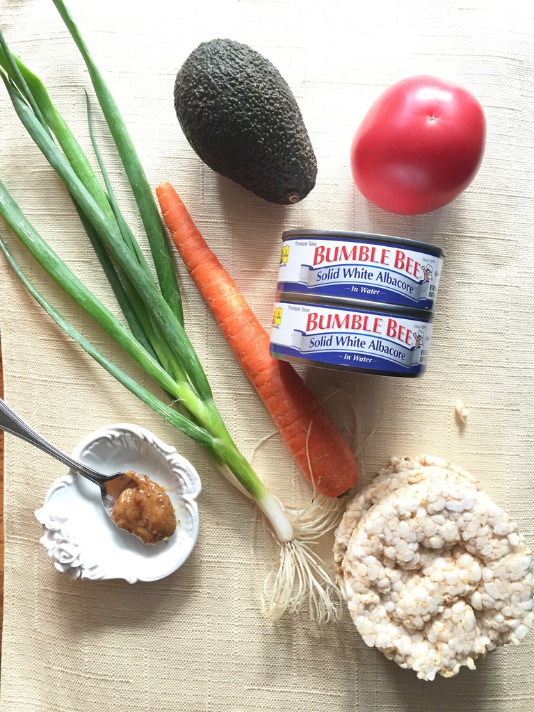 Tuna and Smashed Avocado Snack Cakes via LizsHealthyTable.com