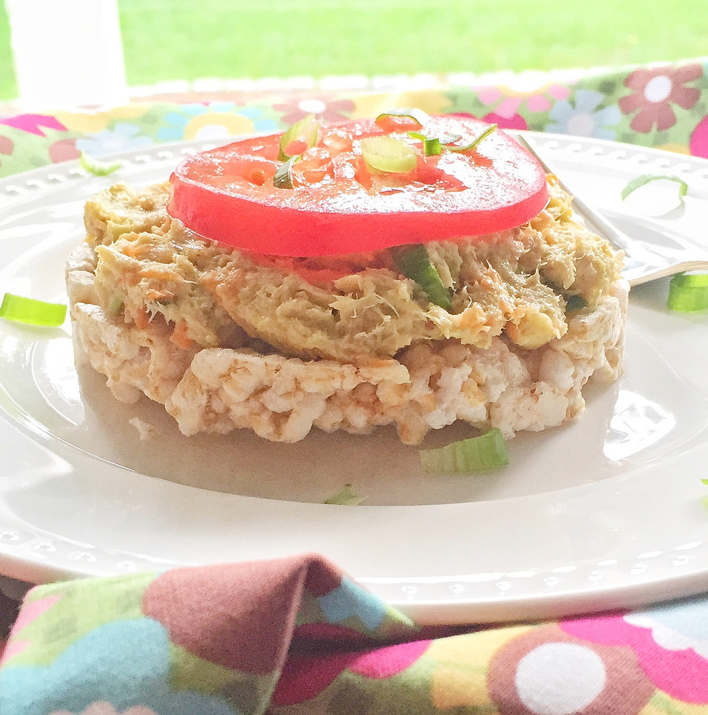 Tuna and Smashed Avocado Snack Cakes via LizsHealthyTable.com
