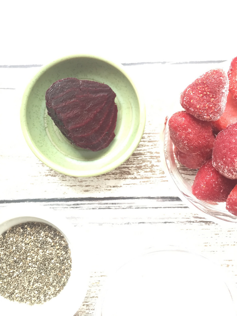 Sun-Kissed Strawberry Beet Smoothie via LizsHealthyTable.com
