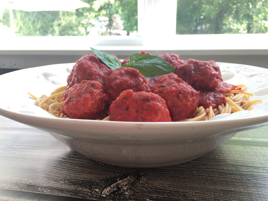 Turkey Beetballs and Spaghetti via LizsHealthyTable.com