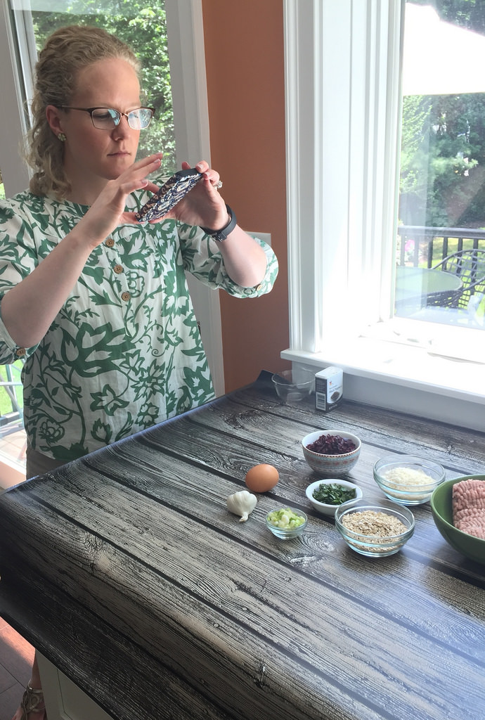 Nutrition intern taking pictures via LizsHealthyTable.com