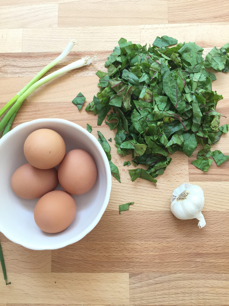 Beet Green Omelet via LizsHealthyTable.com Beet Green Omelet via LizsHealthyTable.com