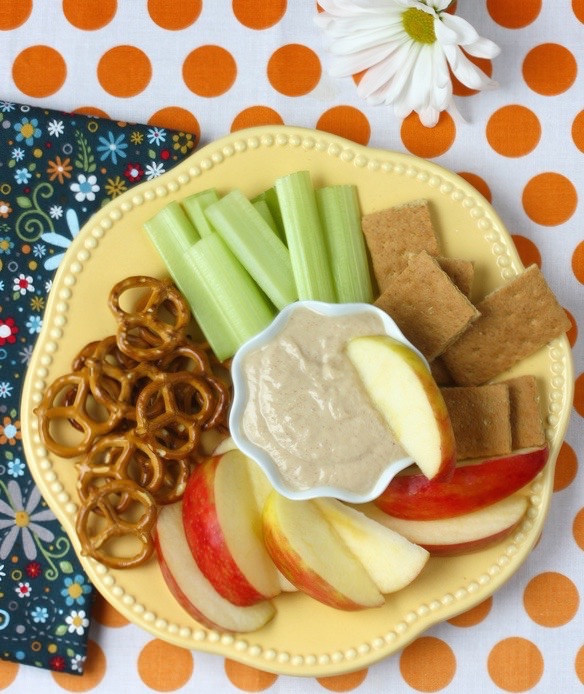 Peanut Butter Yogurt Banana Dip via LizsHealthyTable.com