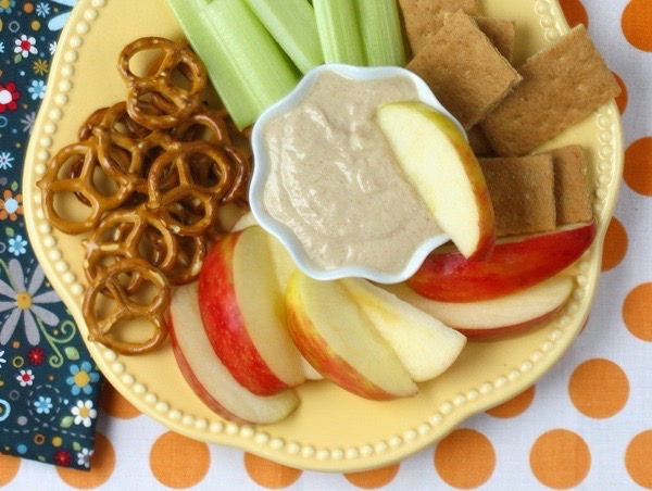 Peanut Butter Yogurt Banana Dip via LizsHealthyTable.com