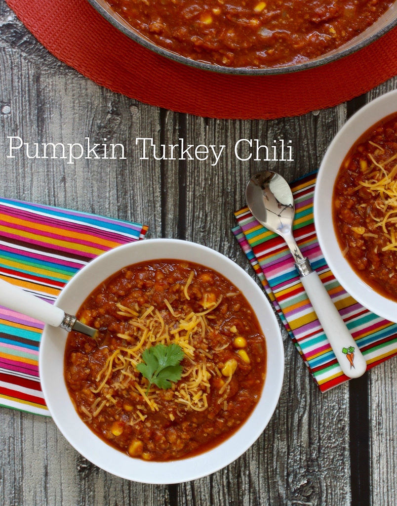 Pumpkin Turkey Chili via LizsHealthyTable.com