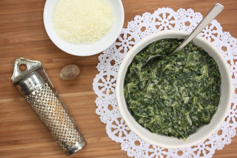 Cream-less Creamed Spinach via LizsHealthyTable.com