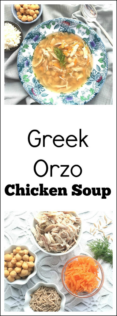 Greek Orzo Chicken Soup via LizsHealthyTable.com