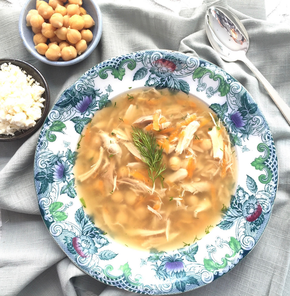 Greek Orzo Chicken Soup via LizsHealthyTable.com
