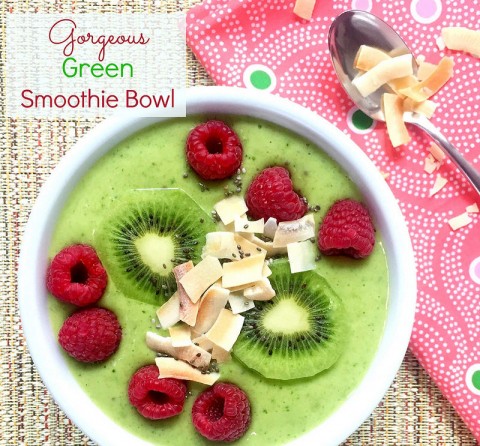 Gorgeous Green Smoothie Bowl via LizsHealthyTable.com