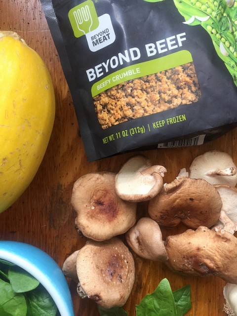 Spaghetti Squash with Meat-Free Bolognese Sauce via LizsHealthyTable.com Spaghetti Squash with Meat-Free Bolognese Sauce via LizsHealthyTable.com