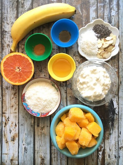 Mango Coconut Soft Serve via LizsHealthyTable.com