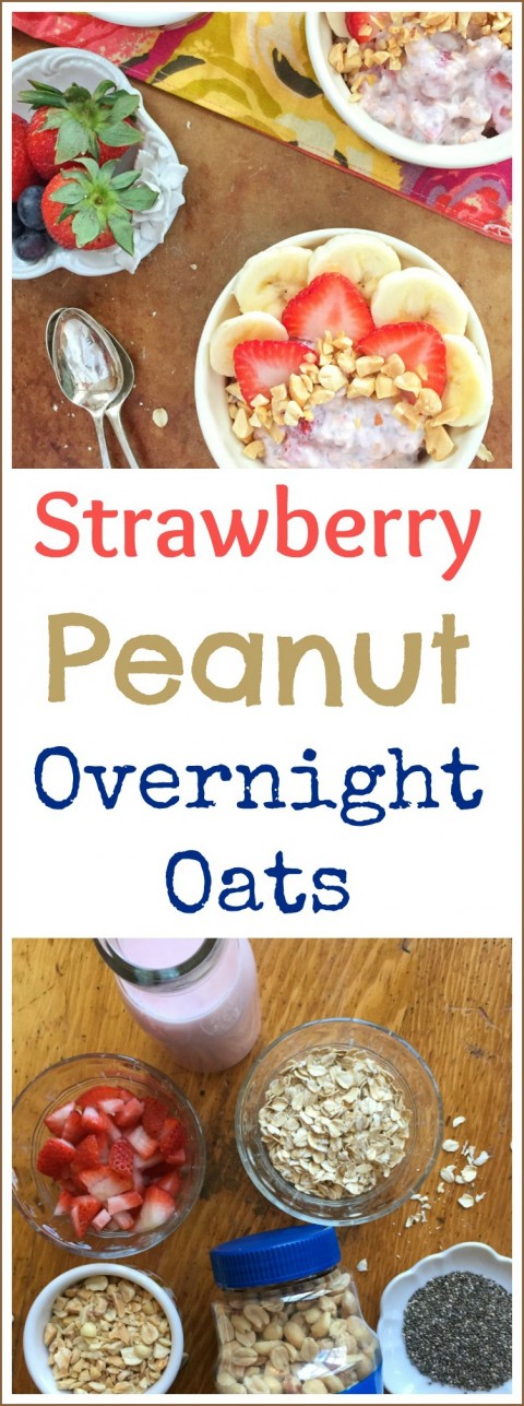 Strawberry Peanut Overnight Oats via LizsHealthyTable.com