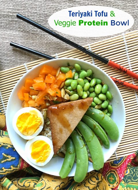 Teriyaki Tofu & Veggie Protein Bowl via LizsHealthyTable.com