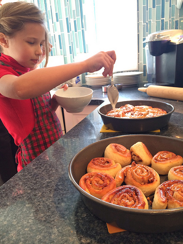 Peachy Pecan Cinnamon Buns via LizsHealthyTable.com